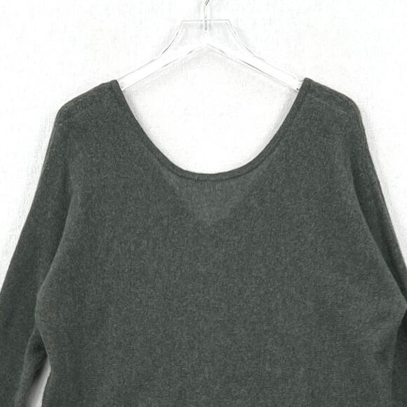 SUBTLE LUXURY Cashmere Reversible Sweater Small Medium Green  Cardigan V neck - Picture 4 of 11